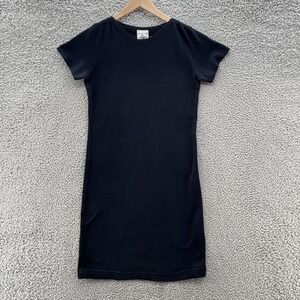 SNS Herning Dress Small Navy Blue Short Sleeve Casual Classic Cotton Sheath‎